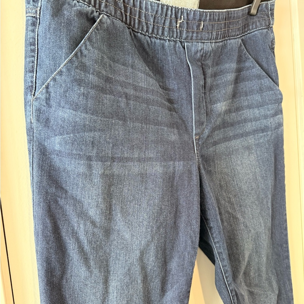 Wit & Wisdom Dark Wash Pull-On Straight Leg Jeans Size 14 - Picture 3 of 10